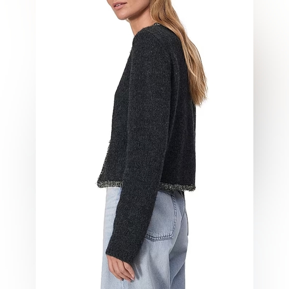 rag & bone Davies Metallic-Trim Crewneck Cardigan New Med - Picture 5 of 16